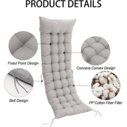Double  Grey Reclining Sun Lounger Garden Folding Chair Bed Recliner Beach Camping With Mat - thumbnail 4