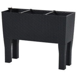 Berkfield Raised Garden Bed Anthracite 60X25X46 Cm Pp Rattan - thumbnail 5