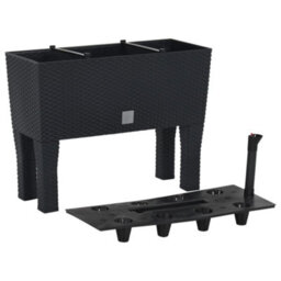 Berkfield Raised Garden Bed Anthracite 60X25X46 Cm Pp Rattan - thumbnail 1