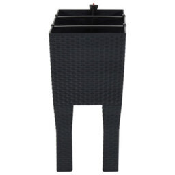 Berkfield Raised Garden Bed Anthracite 60X25X46 Cm Pp Rattan - thumbnail 4
