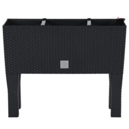 Berkfield Raised Garden Bed Anthracite 60X25X46 Cm Pp Rattan - thumbnail 3