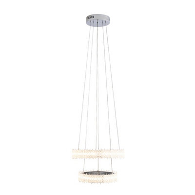 Pagazzi Lighting Pagazzi Ana Led Chrome 2-Tiered Pendant - image 1