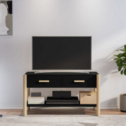 Berkfield Classic Tv Cabinet Black 82X38X45 Cm Engineered Wood - thumbnail 2