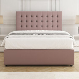 Bsspoke Isla Divan Bed Set In Pink Plush Velvet 24Inch Headboard 2 Drawers Same Side & No Mattress In 3Ft 4Ft 4Ft6 5Ft 6Ft - thumbnail 3