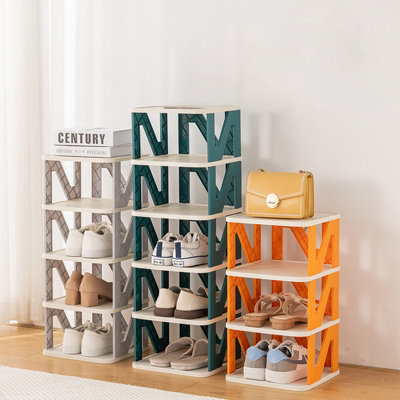 Thehotsale 4 Tier Foldable Plastic Shoe Rack With Superior Anti-Fall Design - image 1