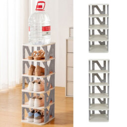Thehotsale 4 Tier Foldable Plastic Shoe Rack With Superior Anti-Fall Design - thumbnail 5