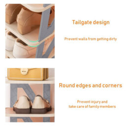 Thehotsale 4 Tier Foldable Plastic Shoe Rack With Superior Anti-Fall Design - thumbnail 3