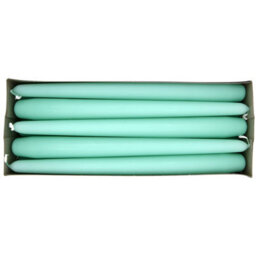 "SolaDirect Tapered Dinner Candles, Pack Of 10, Unscented, Long Burning Time, 24 Cm / 19.45"" (Fresh Mint, Matt)" - thumbnail 4