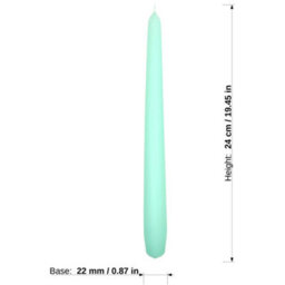 "SolaDirect Tapered Dinner Candles, Pack Of 10, Unscented, Long Burning Time, 24 Cm / 19.45"" (Fresh Mint, Matt)" - thumbnail 3