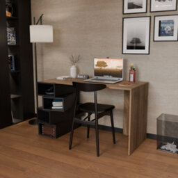 Decorotika Poyraz Computer Desk Walnut Black - thumbnail 6