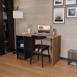 Decorotika Poyraz Computer Desk Walnut Black - thumbnail 3
