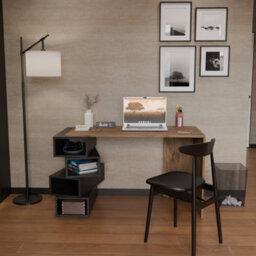 Decorotika Poyraz Computer Desk Walnut Black - thumbnail 5