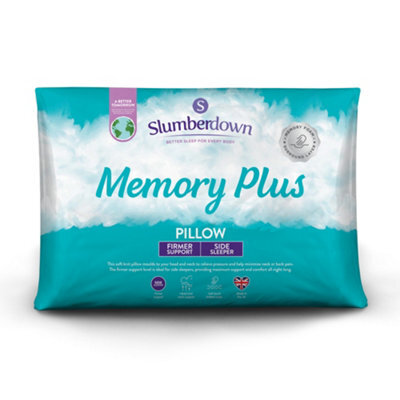 Slumberdown Memory Plus Pillow 1 Pack Firm Support Side Sleeper Pillow For Neck And Shoulder Pain Orthopaedic Supportive 48X64Cm - image 1