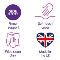 Slumberdown Memory Plus Pillow 1 Pack Firm Support Side Sleeper Pillow For Neck And Shoulder Pain Orthopaedic Supportive 48X64Cm - thumbnail 7