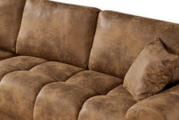 Faux Leather Suede Brown 1C2 Corner Sofa - thumbnail 7