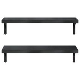 Berkfield Wall Shelves 2 Pcs 75X23.5 Cm Black Stainless Steel - thumbnail 5