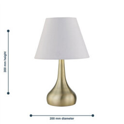 First Choice Lighting Romana - Antique Brass Touch Operated Table Lamp With Ivory Shade - thumbnail 4