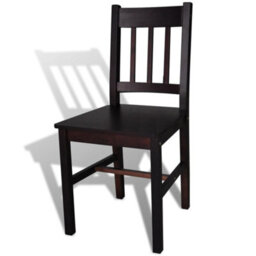 Vidaxl Dining Chairs 6 Pcs Dark Brown Pinewood - thumbnail 4