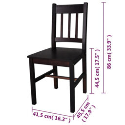 Vidaxl Dining Chairs 6 Pcs Dark Brown Pinewood - thumbnail 3