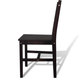 Vidaxl Dining Chairs 6 Pcs Dark Brown Pinewood - thumbnail 2