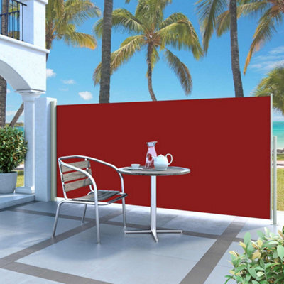 Walplus Retractable Side Awning Garden Sun Shade Canopy Gazebo For Back Door, Porch, Patio 140 X 300 Cm Red - image 1
