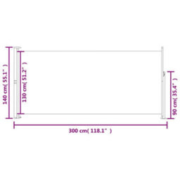 Walplus Retractable Side Awning Garden Sun Shade Canopy Gazebo For Back Door, Porch, Patio 140 X 300 Cm Red - thumbnail 7