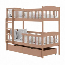 Arte Luna Cinnamon Wooden Bunk Bed With Storage 90 X 190Cm - Foam Bonnell Mattresses Included - thumbnail 1