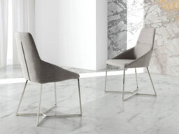 Stylish Grey Fabric Dining Chair By Angel Cerda - thumbnail 2