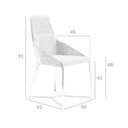 Stylish Grey Fabric Dining Chair By Angel Cerda - thumbnail 7