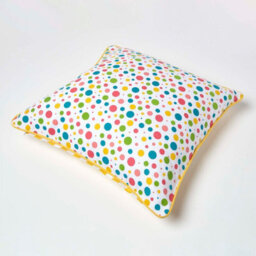 Homescapes Cotton Multi Colour Polka Dots Cushion Cover, 60 X 60 Cm - thumbnail 4