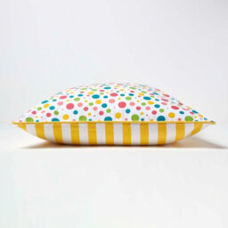 Homescapes Cotton Multi Colour Polka Dots Cushion Cover, 60 X 60 Cm - thumbnail 3