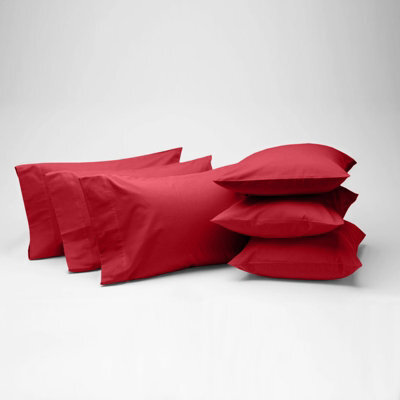 Bedlooms Dyed Pillowcase 3 Pair- Soft Plain Pillow Covers Red Envelop Closure - Easy Care Pillowcase Bedding Set 50X75 Cm - image 1