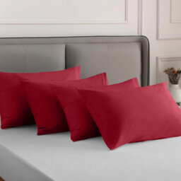 Bedlooms Dyed Pillowcase 3 Pair- Soft Plain Pillow Covers Red Envelop Closure - Easy Care Pillowcase Bedding Set 50X75 Cm - thumbnail 7