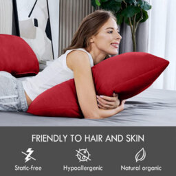 Bedlooms Dyed Pillowcase 3 Pair- Soft Plain Pillow Covers Red Envelop Closure - Easy Care Pillowcase Bedding Set 50X75 Cm - thumbnail 4