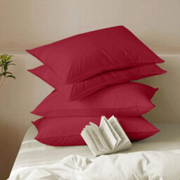 Bedlooms Dyed Pillowcase 3 Pair- Soft Plain Pillow Covers Red Envelop Closure - Easy Care Pillowcase Bedding Set 50X75 Cm - thumbnail 6