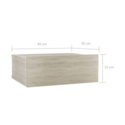 Vidaxl Floating Nightstands 2 Pcs Sonoma Oak 40X30X15 Cm Engineered Wood - thumbnail 7