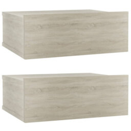 Vidaxl Floating Nightstands 2 Pcs Sonoma Oak 40X30X15 Cm Engineered Wood - thumbnail 2