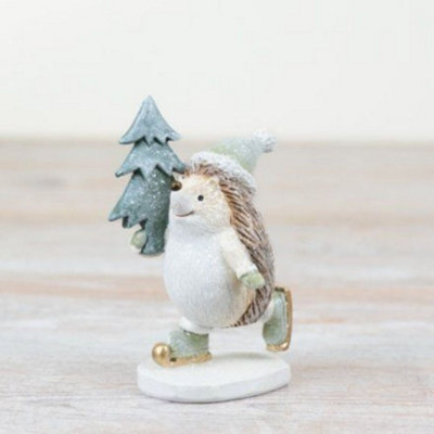 Skating Christmas Hedgehog Ornament