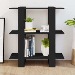 Berkfield Book Cabinet/room Divider Black 80X30X87 Cm - thumbnail 3