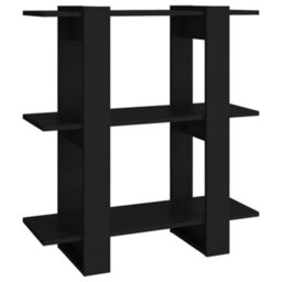 Berkfield Book Cabinet/room Divider Black 80X30X87 Cm - thumbnail 2