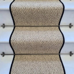 RainbowHome Herringbone Beige Biscotti Stair Runner With 100 % Wool Edge 50 650 - thumbnail 2