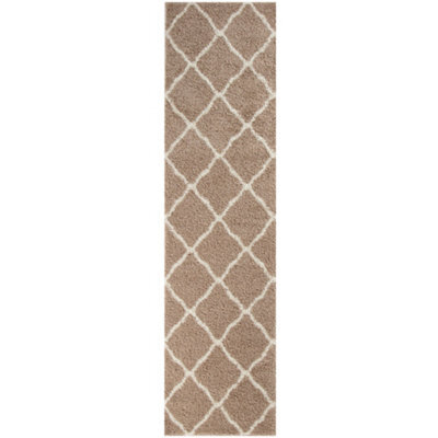 The Rugs Moroccan Shaggy Rugs And Runners Soft High Pile Beige And Ivory Living Room Kitchen Hallway 720 - image 1