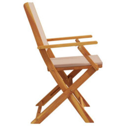 Berkfield Garden Chairs 2 Pcs Taupe Solid Wood Acacia And Fabric - thumbnail 6