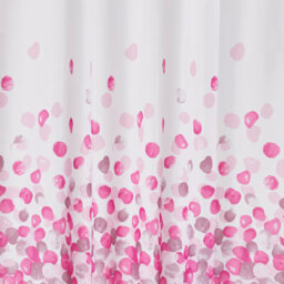 Neel Blue Pink Petals Polyester Shower Curtain, Water-Resistant Bathroom Curtain With 12 Hooks - 180X200Cm - thumbnail 8