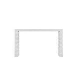 Wyld Haus Kinnegad White Wooden Console Table Etched Legs - thumbnail 3