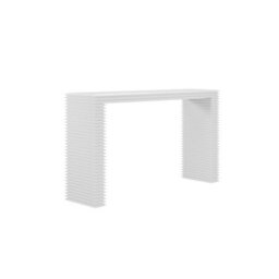 Wyld Haus Kinnegad White Wooden Console Table Etched Legs - thumbnail 2