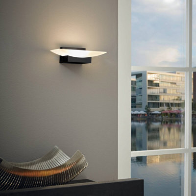 Eglo Metrass Led Plastic And Aluminium Black Uplighter Wall Light - image 1