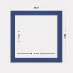 Ak Frames 50X50Cm Blue Picture Mounts To Fit 40X40Cm Aperture Size - Mount Board Only (No Frame Included) - thumbnail 3