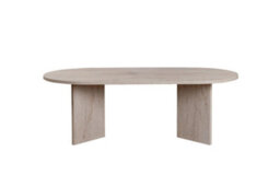 Decortie Sable Modern 119Cm Oval Coffee Table Scandi Japandi Style Floor Protectors Travertine Living Room Centre Table - thumbnail 8