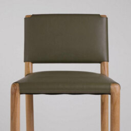 Where Saints Go Ltd Amara Counter Stool, Olive Green Leather, Solid Teak Frame By Where Saints Go - thumbnail 7